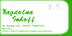 magdolna imhoff business card